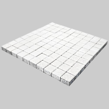 Тротуарная плитка Квадрат малый, 60 мм, белый, гладкая